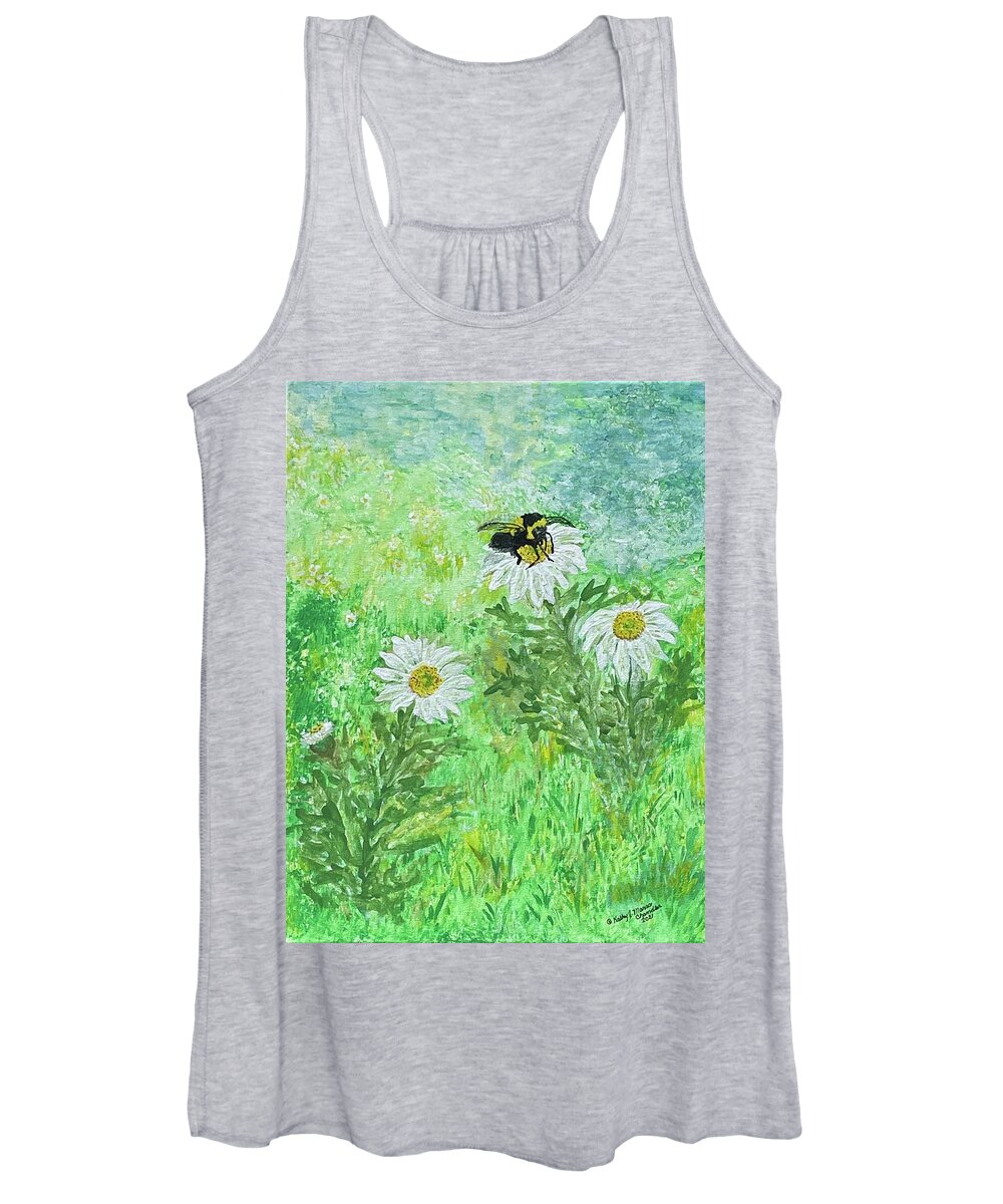 Bumble Bee Women's Tank Top featuring the painting Summer Is Here by Kathy Marrs Chandler