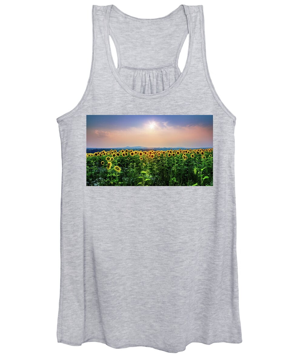 Sunflowers Women's Tank Top featuring the photograph Sunflowers 34a3934 by Greg Hartford