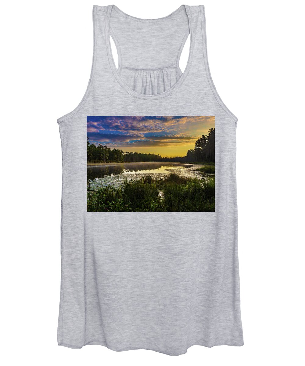 Landscape Women's Tank Top featuring the photograph Sunrise on Roberts Branch by Louis Dallara