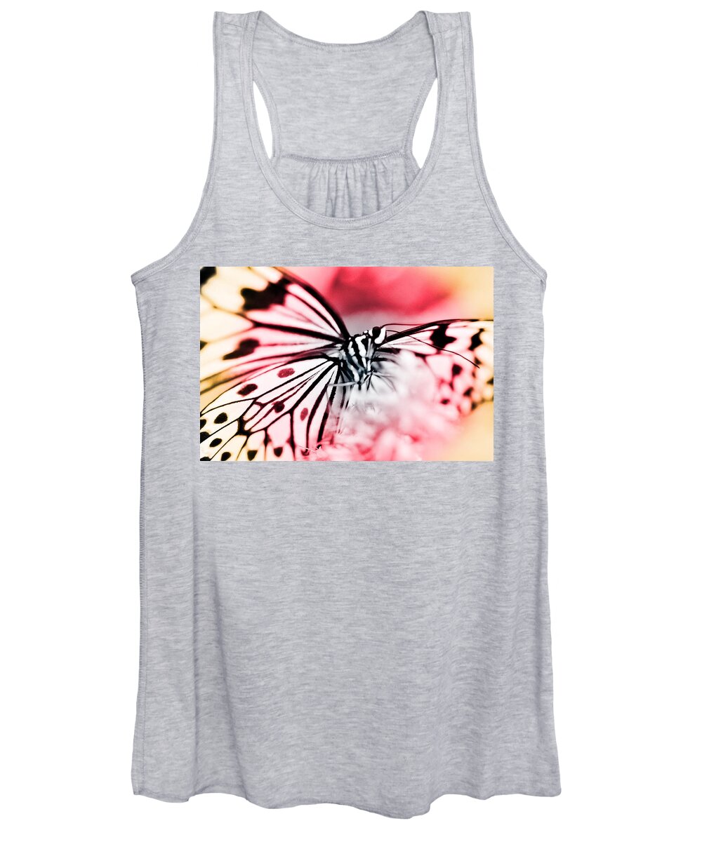 Sunset Women's Tank Top featuring the photograph Sunset Butterfly by Marianna Mills