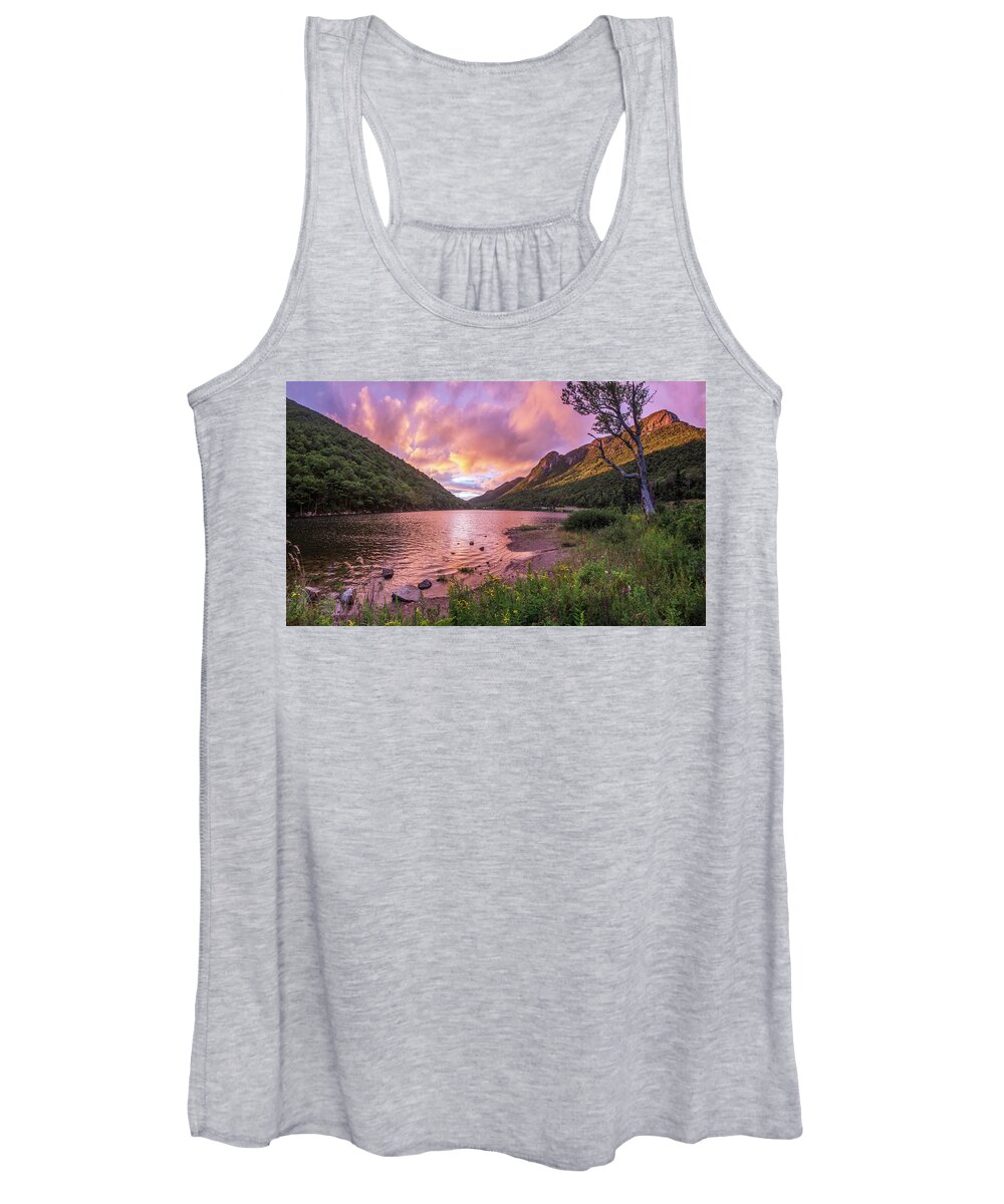 Sunset Over Profile Lake Women's Tank Top featuring the photograph Sunset Over Profile Lake by White Mountain Images