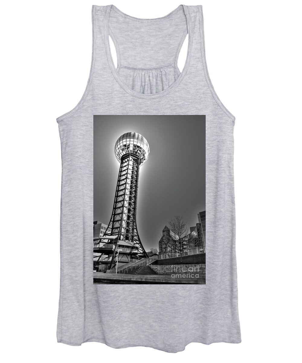 Black And White Women's Tank Top featuring the photograph Sunsphere by Randall Dill