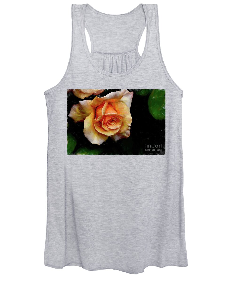 Hybrid Women's Tank Top featuring the photograph Sunstruck Rose by Diana Mary Sharpton