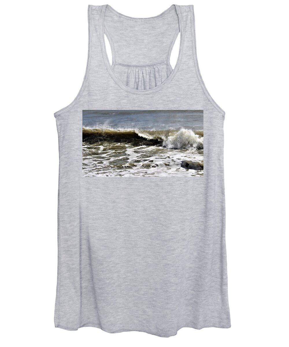 St Augustine Beach Florida John Anderson Women's Tank Top featuring the photograph Surfs Up by John Anderson