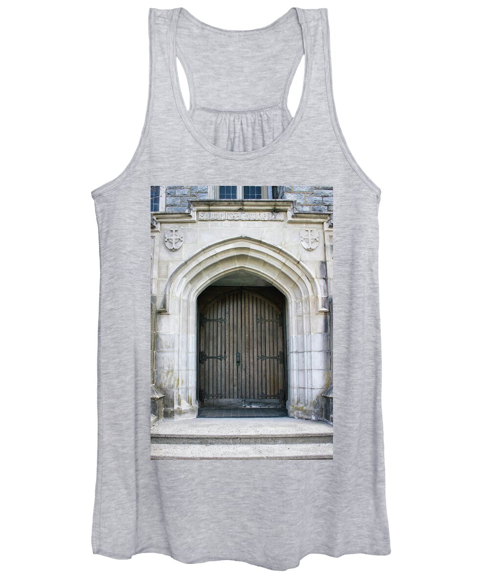 Sw Bowne Women's Tank Top featuring the photograph SW Bowne Drew University - Door Spring 2022 by Christopher Lotito