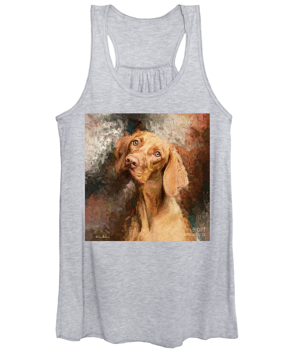 Vizsla Women's Tank Top featuring the painting Sweet Little Pout by Tina LeCour