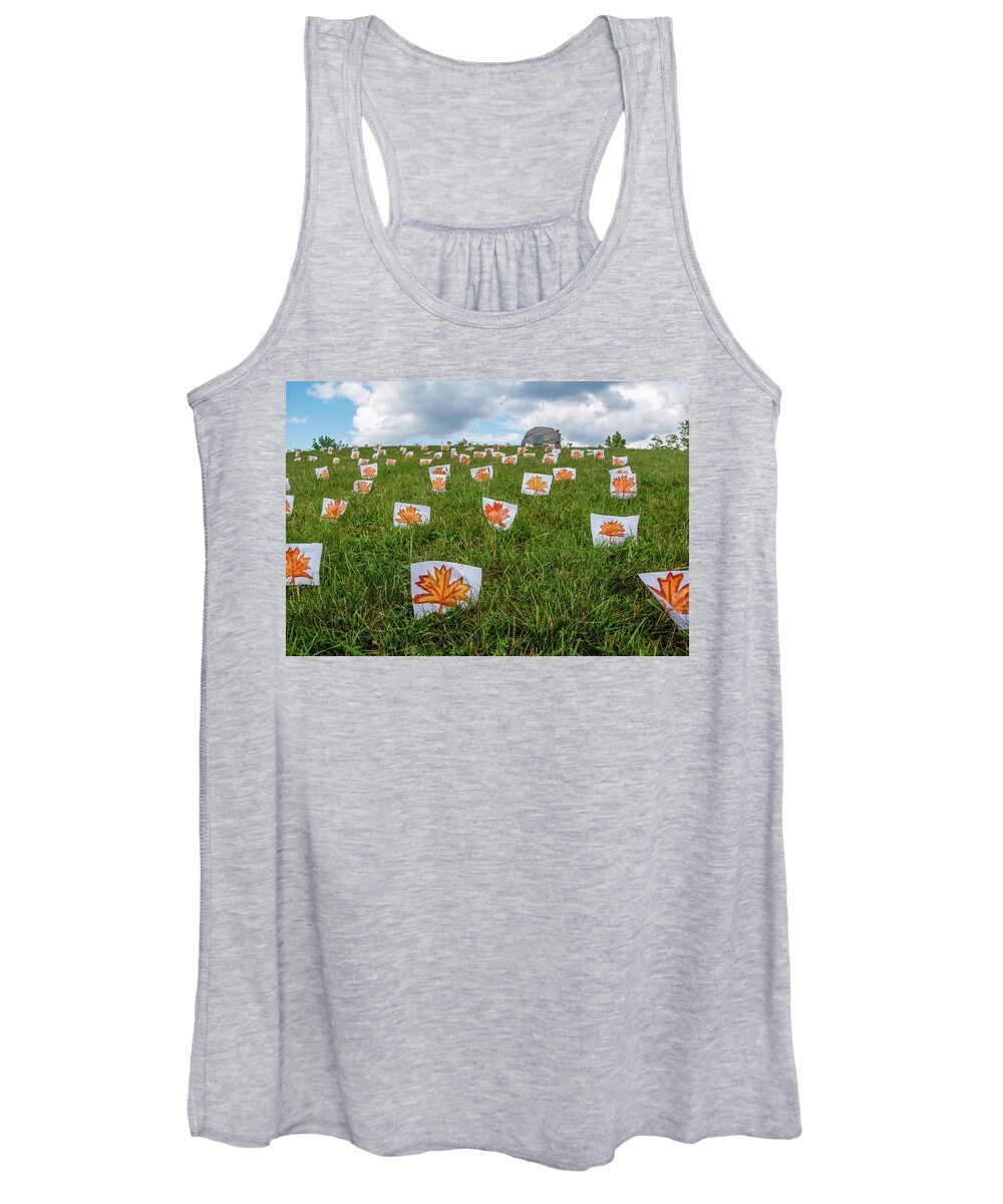 Honor Women's Tank Top featuring the photograph Taber Hill Ossuary Memorialized 2 by John Twynam