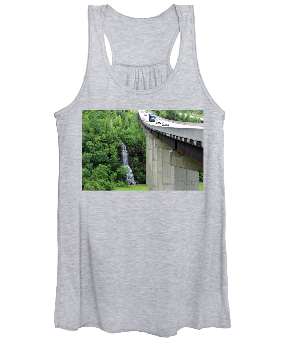 Waterfall Women's Tank Top featuring the photograph Take a Brake from Lifes Highway - Arkansas 2020 by William Rainey