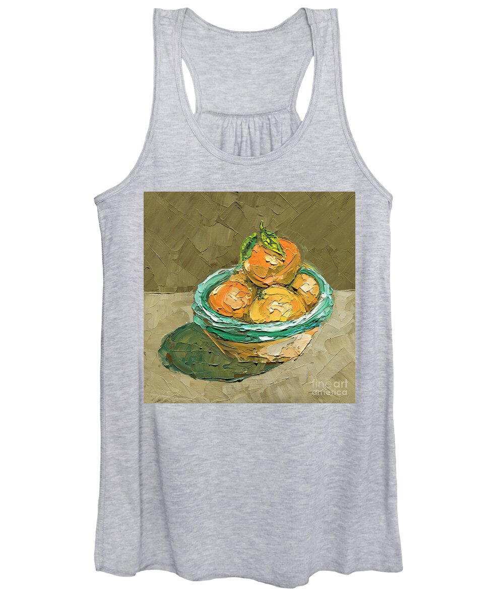 Oil Painting Women's Tank Top featuring the painting Tangerines, 2020 by PJ Kirk