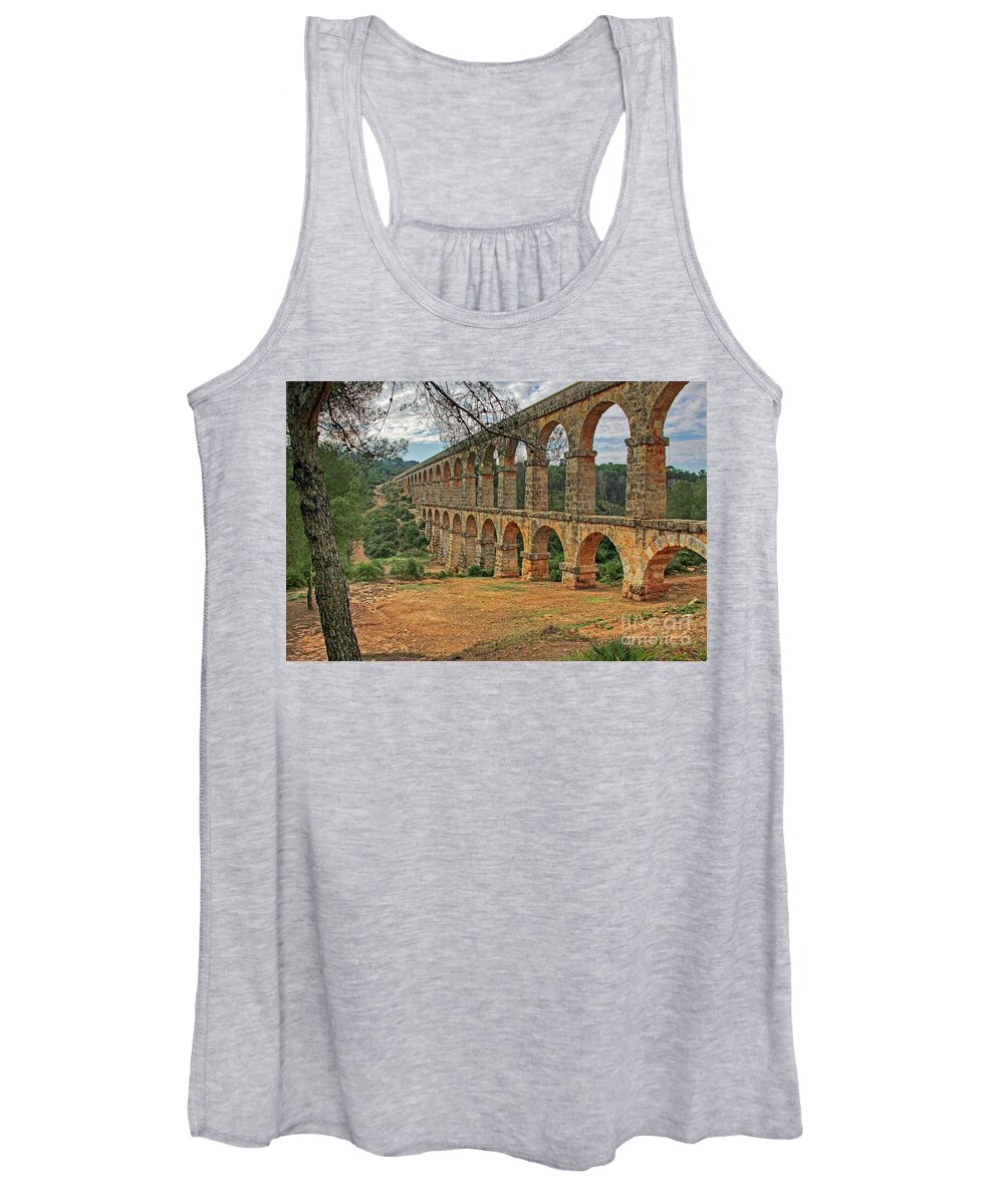 Travel Women's Tank Top featuring the photograph Tarragonia Aqueduct by Tom Watkins PVminer pixs