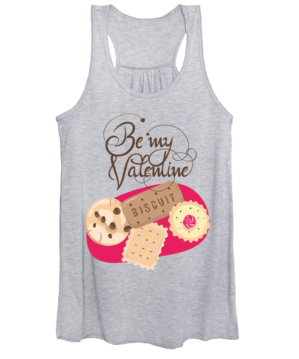 Valentines Day Women's Tank Top featuring the digital art Tasty Biscuits with text Be my Valentine by Matthias Hauser