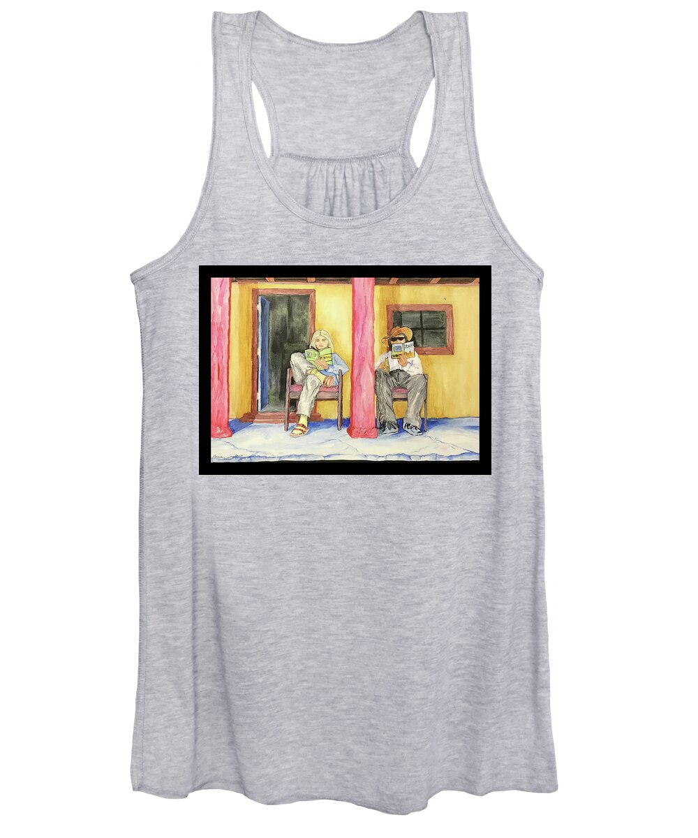 Teresamaire Women's Tank Top featuring the painting Teresamarie and Jimmy doing Laundry in New Mexico by Teresamarie Yawn