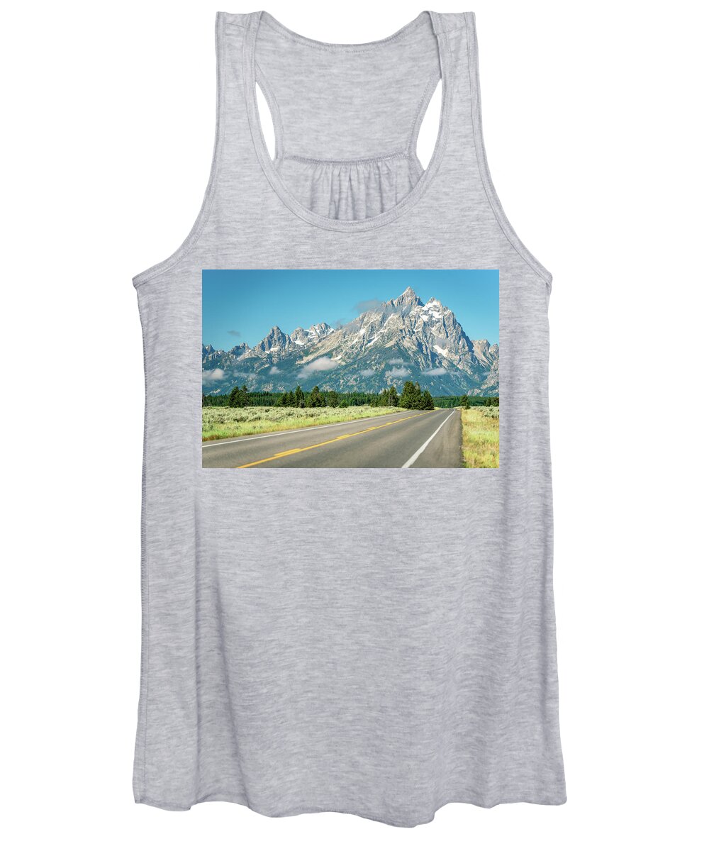 Tetons Women's Tank Top featuring the photograph Teton Highway by Tara Krauss