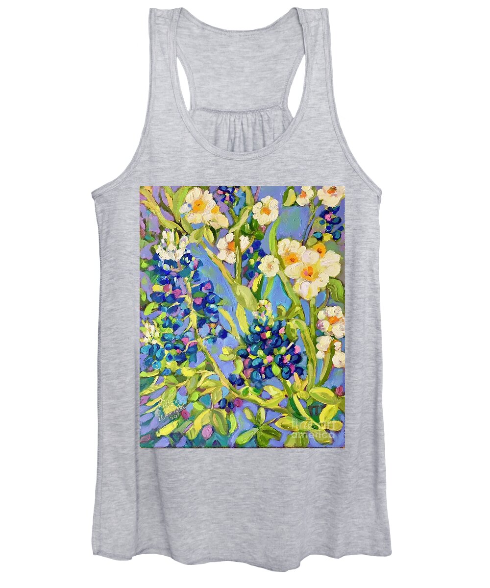 Bluebonnets Women's Tank Top featuring the painting Texas Treasure by Patsy Walton