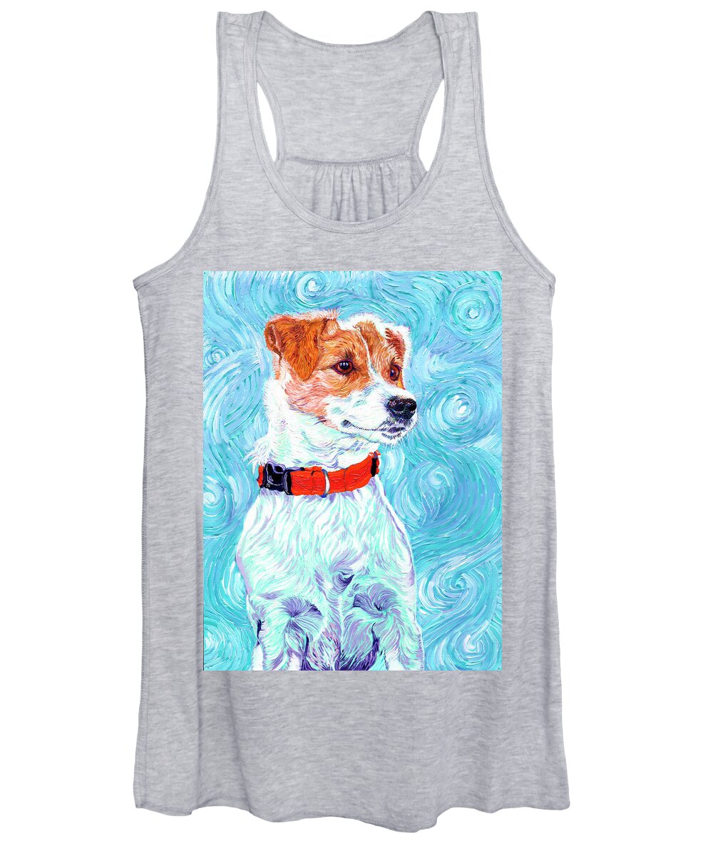 Jack Russell Women's Tank Top featuring the painting Thaddy Boy 2 by Xavier Francois Hussenet