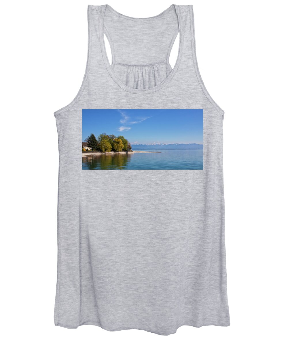 Lake Constance Women's Tank Top featuring the photograph The Alps across the lake Constance by Tatiana Travelways
