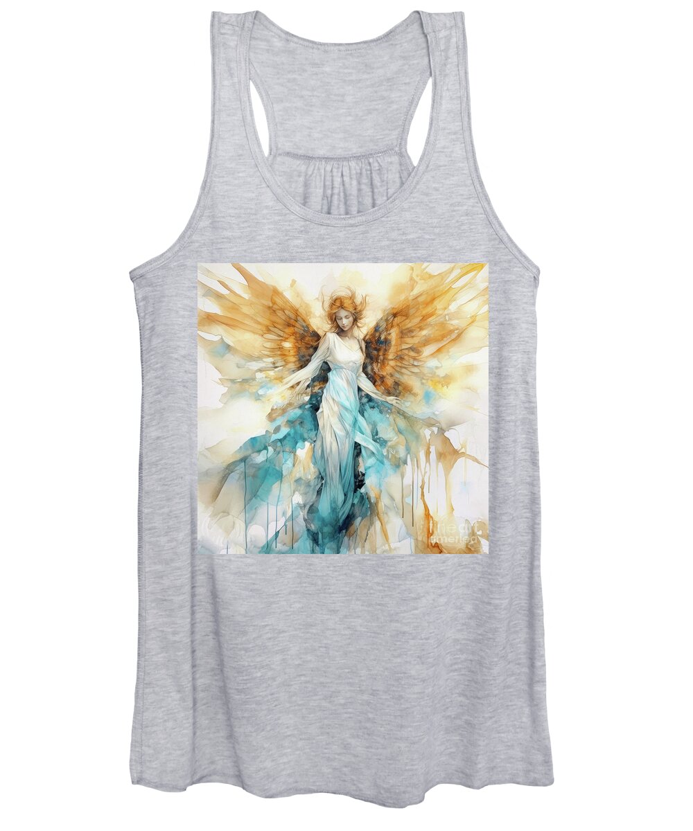 Angel Women's Tank Top featuring the painting The Angel Of Clarity by Tina LeCour