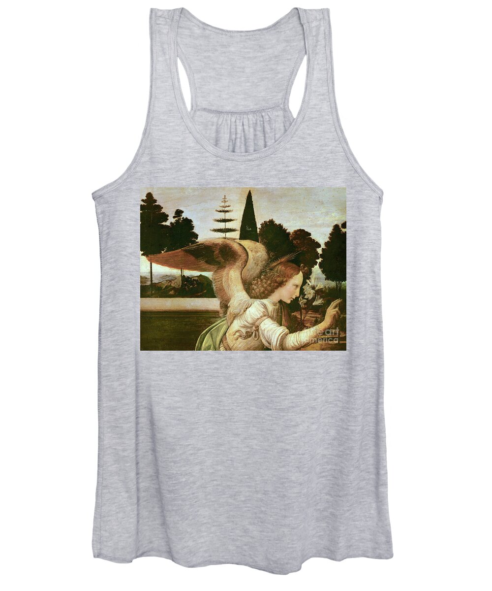 Angel Women's Tank Top featuring the painting The Annunciation, detail of the angel by Leonardo Da Vinci