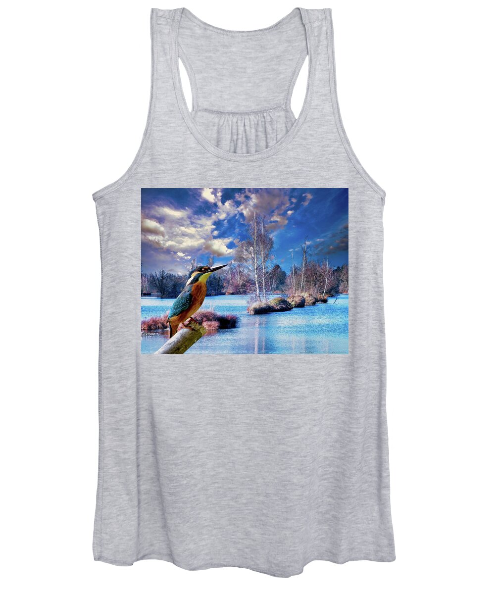 Kingfisher Women's Tank Top featuring the digital art The Beautiful River by Norman Brule