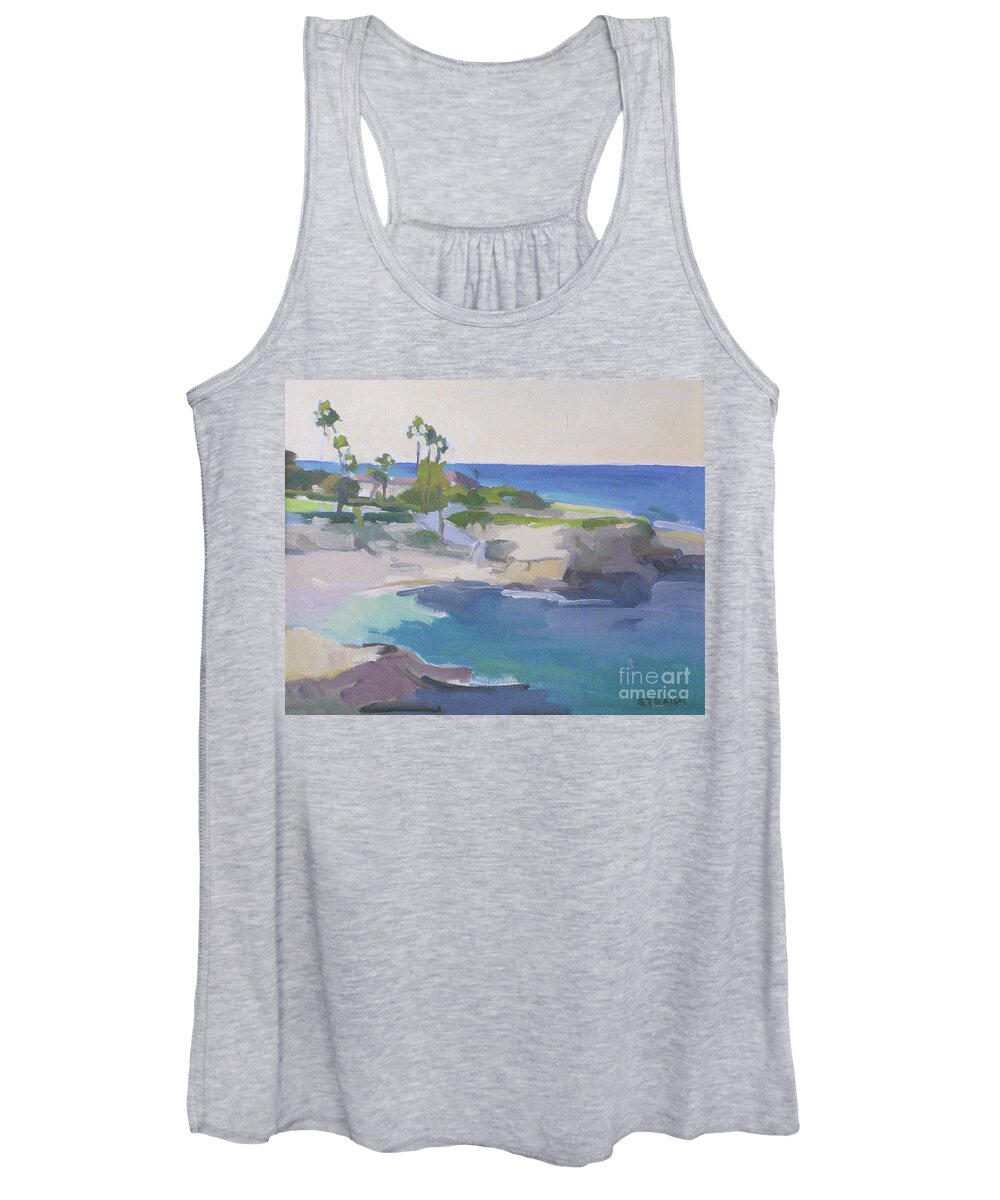 Beach Women's Tank Top featuring the painting The Big Blue, La Jolla Cove, San Diego by Paul Strahm