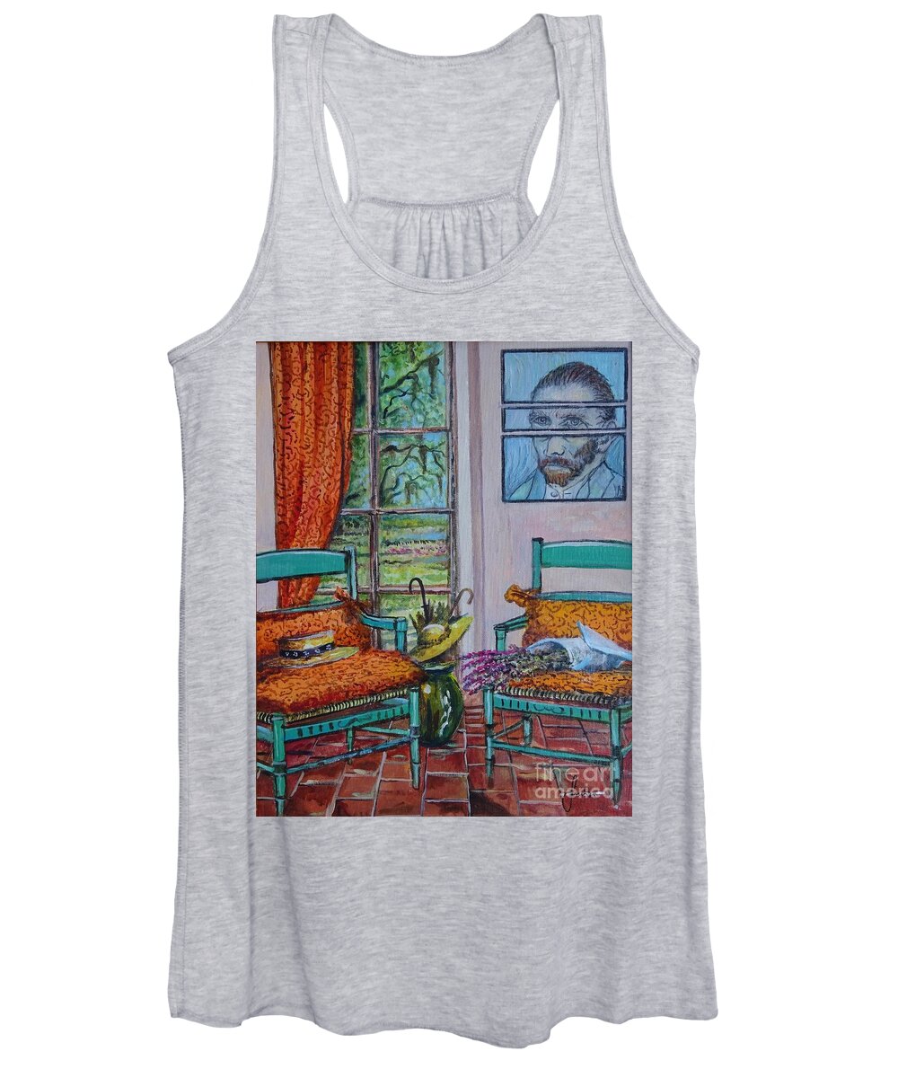 Still Life Women's Tank Top featuring the painting The Colors of Vincent van Gogh by Sinisa Saratlic