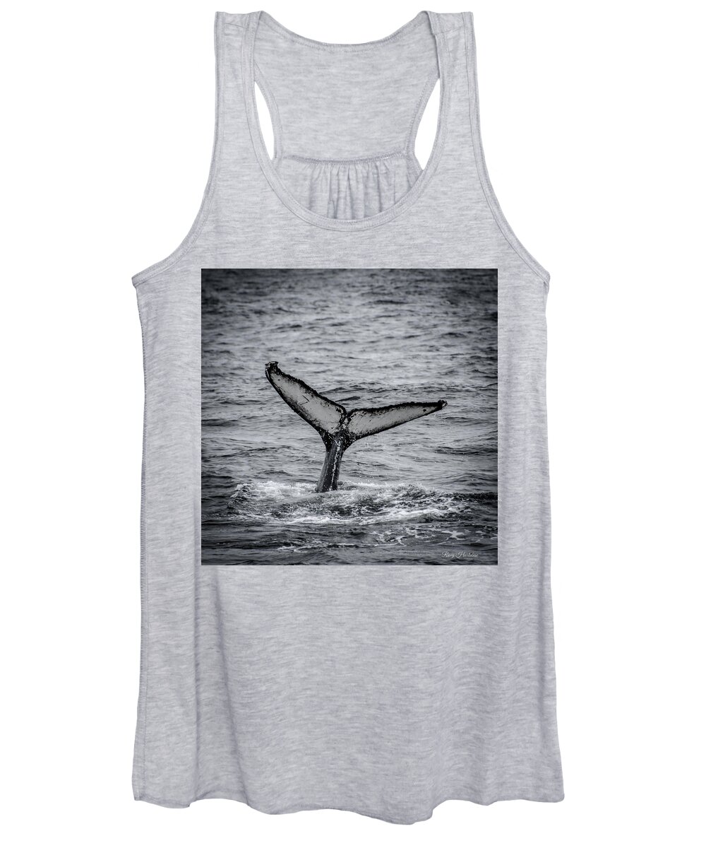 Humpback Whales Women's Tank Top featuring the photograph The Full Fluke Humpback Whale by Roxy Hurtubise