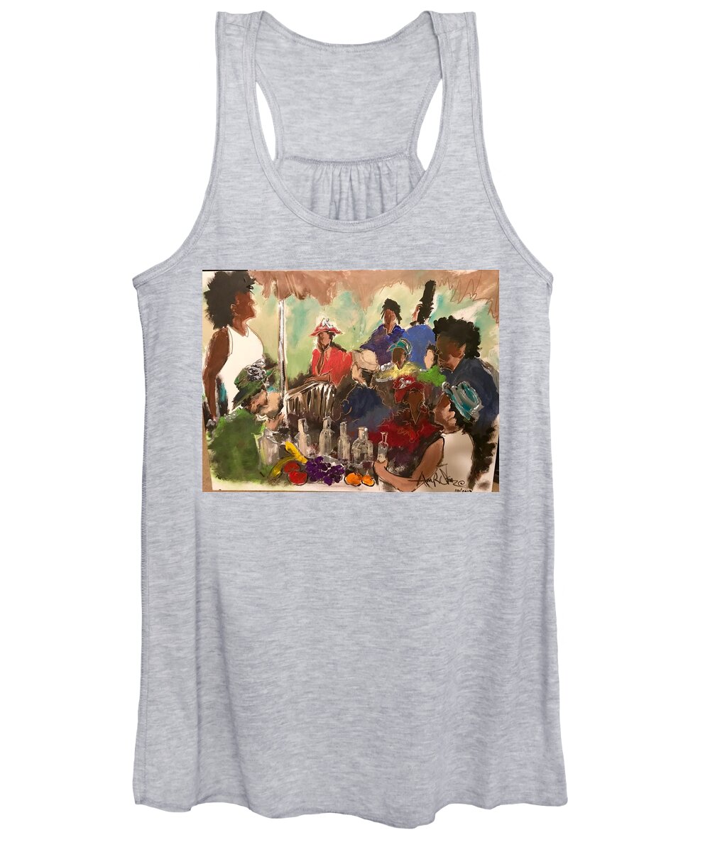  Women's Tank Top featuring the painting The Gathering by Angie ONeal