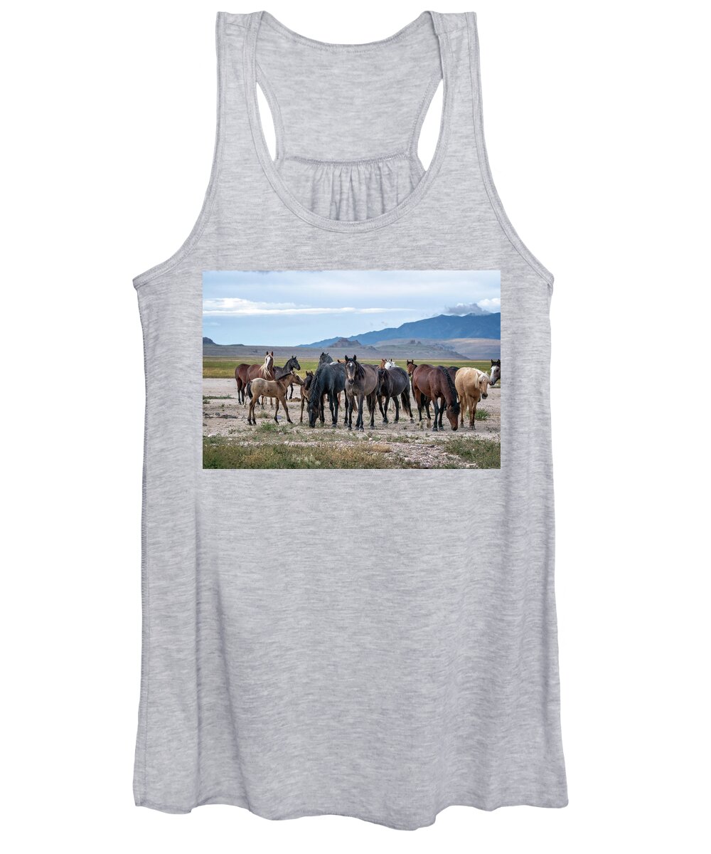 Horse Women's Tank Top featuring the photograph The Herd by Jeanette Mahoney
