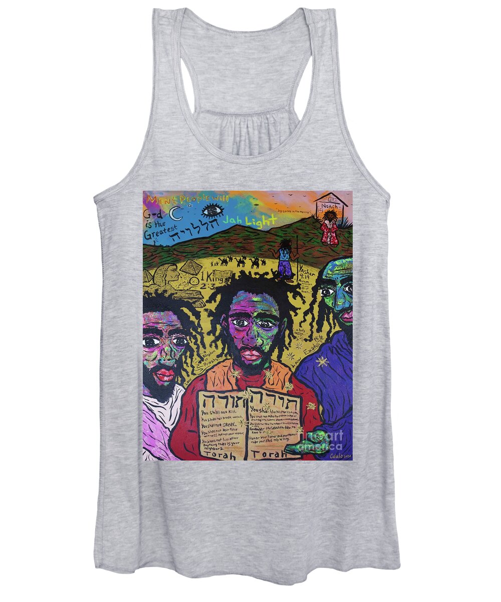 Art Women's Tank Top featuring the painting The House of Noach by Odalo Wasikhongo