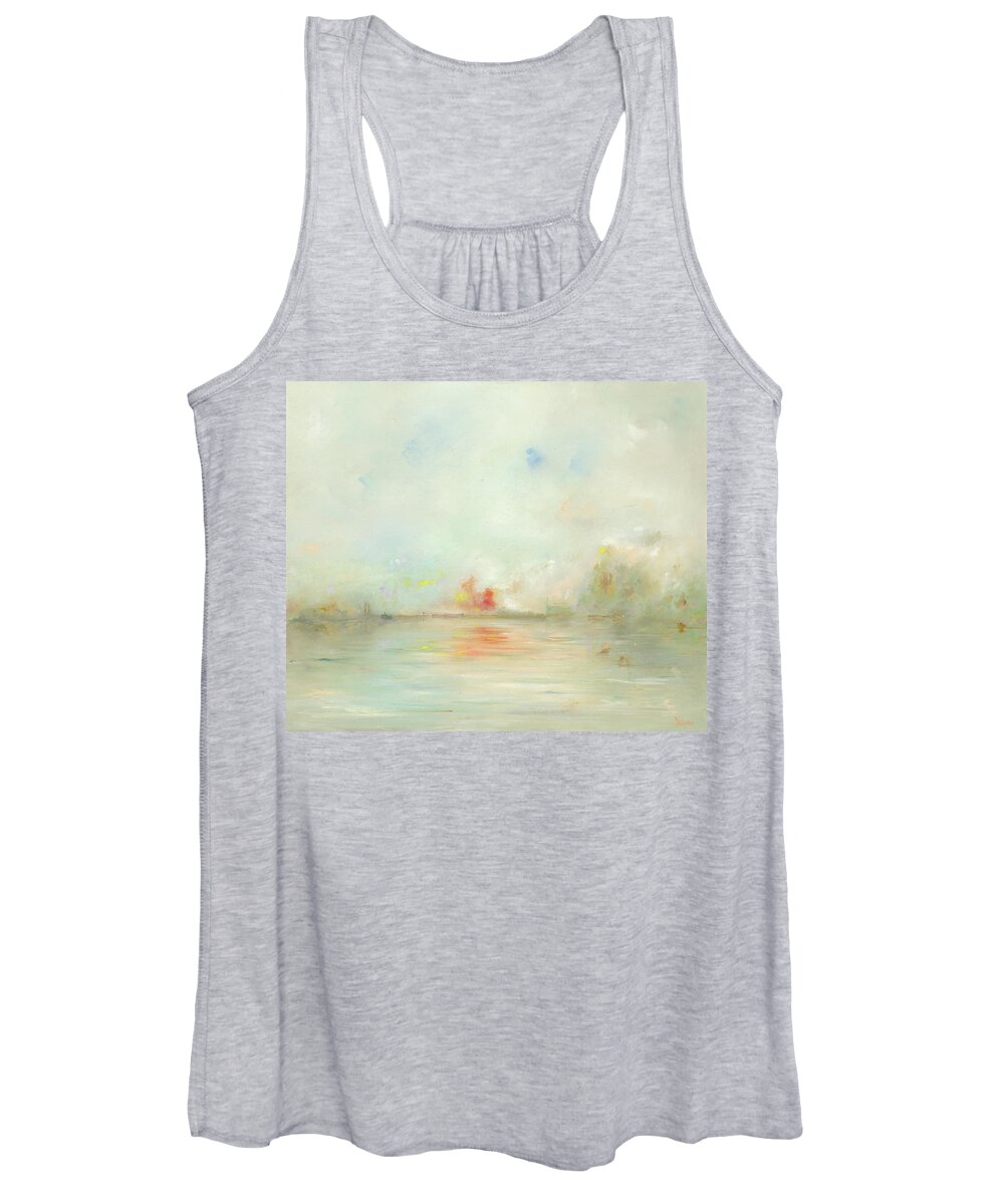 Lock Women's Tank Top featuring the painting The Lock Keeper by Roger Clarke