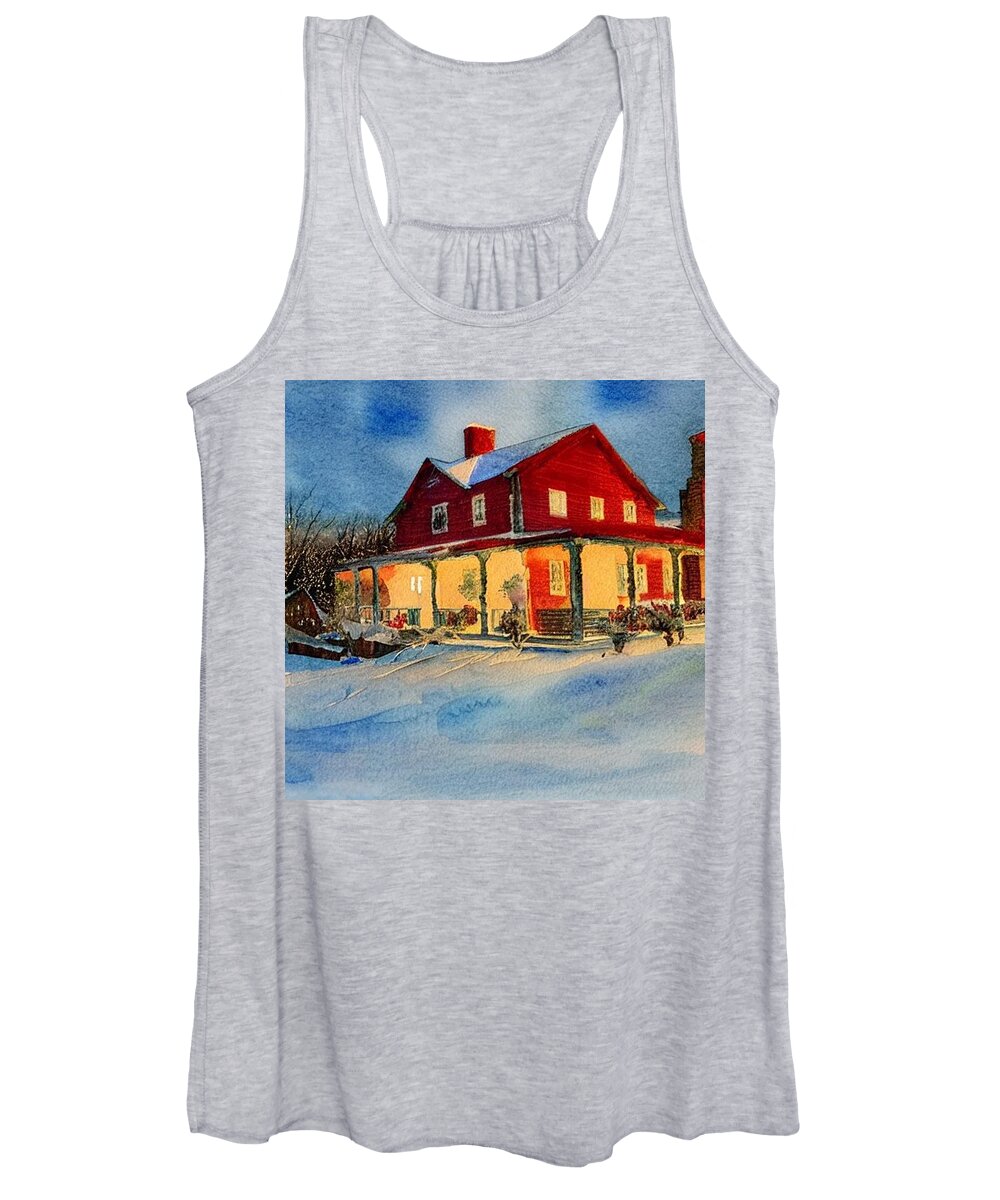 Farmhouse Women's Tank Top featuring the painting The Old Bloomingdale Dairy by Christopher Lotito