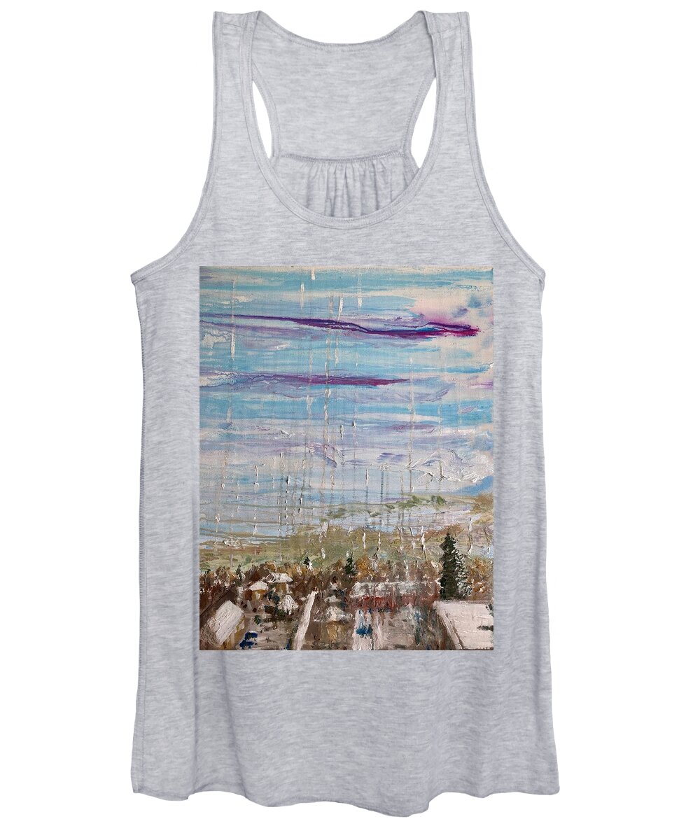 Cityscape Women's Tank Top featuring the painting The Pillars of Heaven by Bethany Beeler