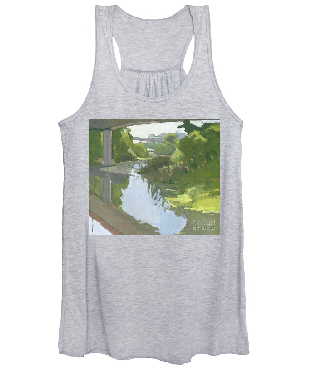 San Diego River Women's Tank Top featuring the painting The San Diego River by Paul Strahm
