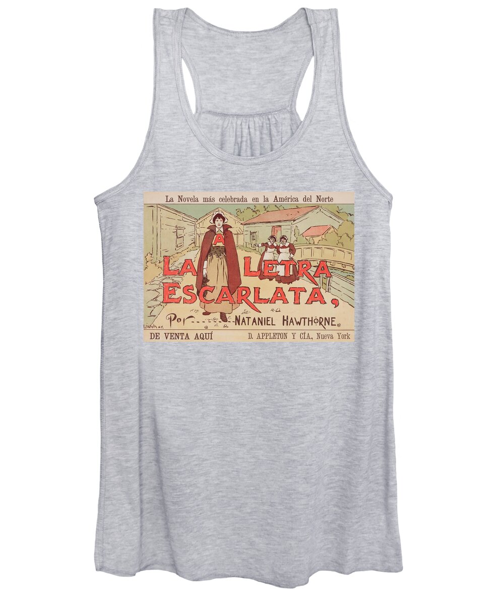 Americana Women's Tank Top featuring the digital art The Scarlet Letter 1894 In Espanol by Kim Kent