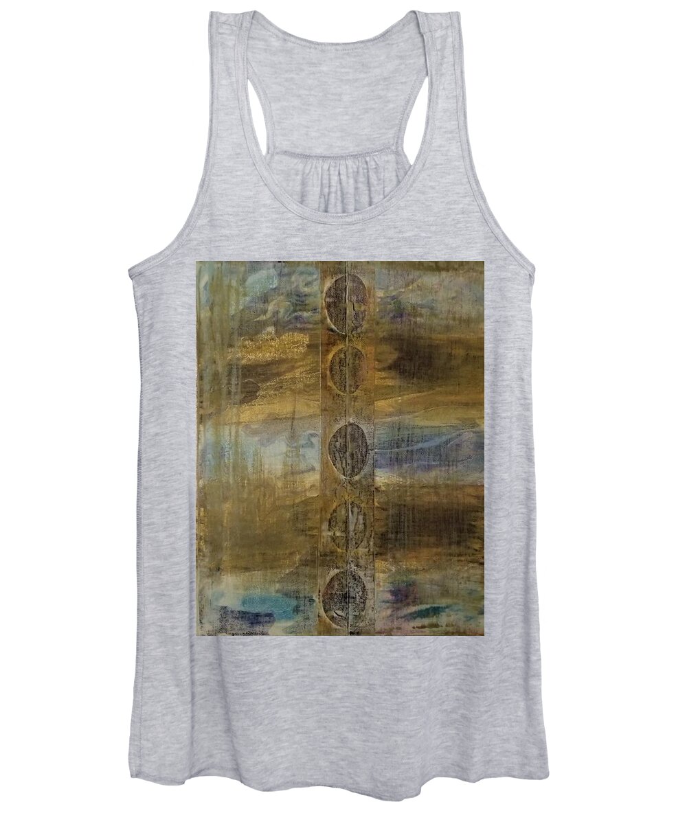 Abstract Women's Tank Top featuring the painting The Sentinel by Pour Your heART Out Artworks