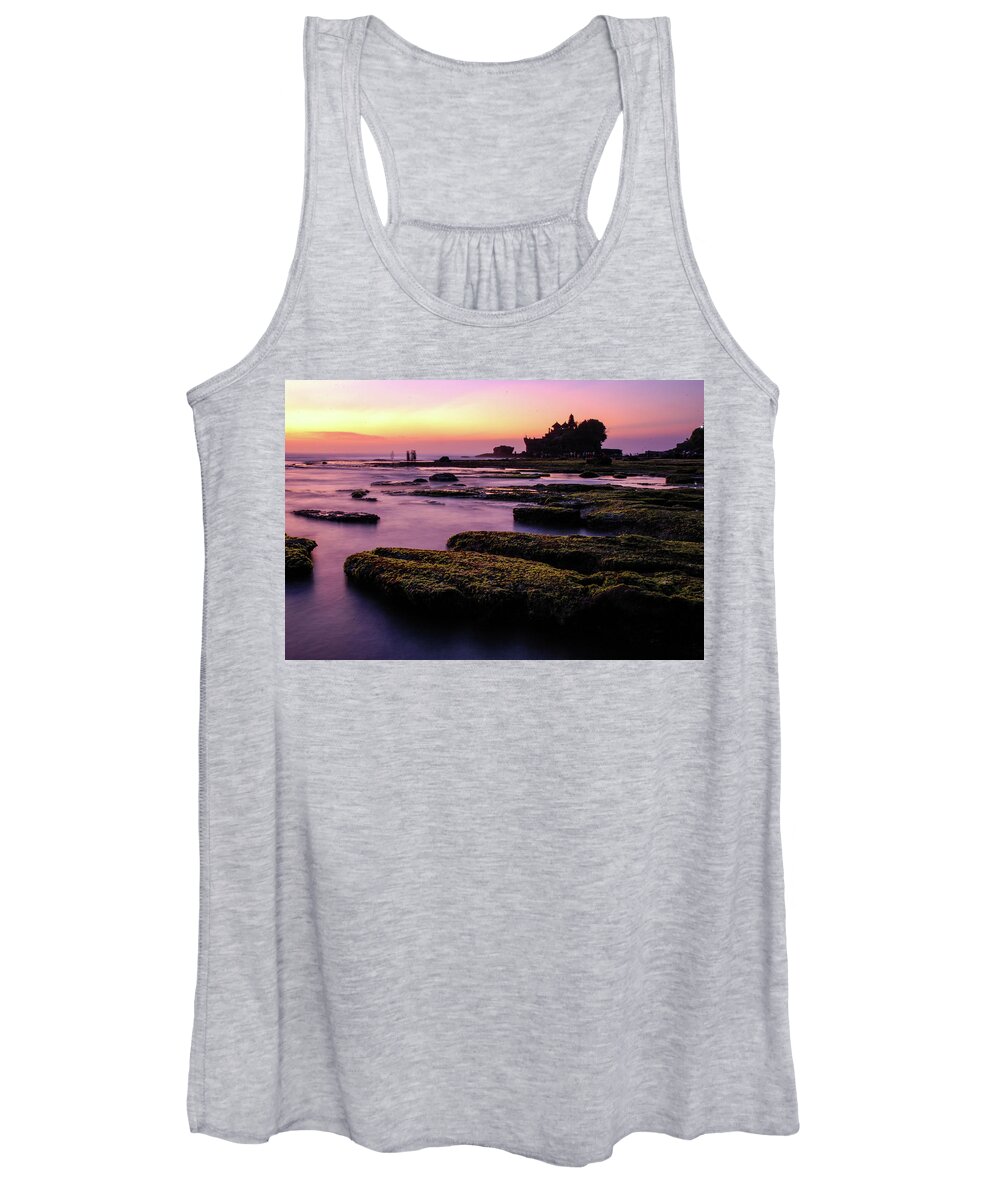 Tanah Lot Women's Tank Top featuring the photograph The Temple By The Sea - Tanah Lot Sunset, Bali by Earth And Spirit