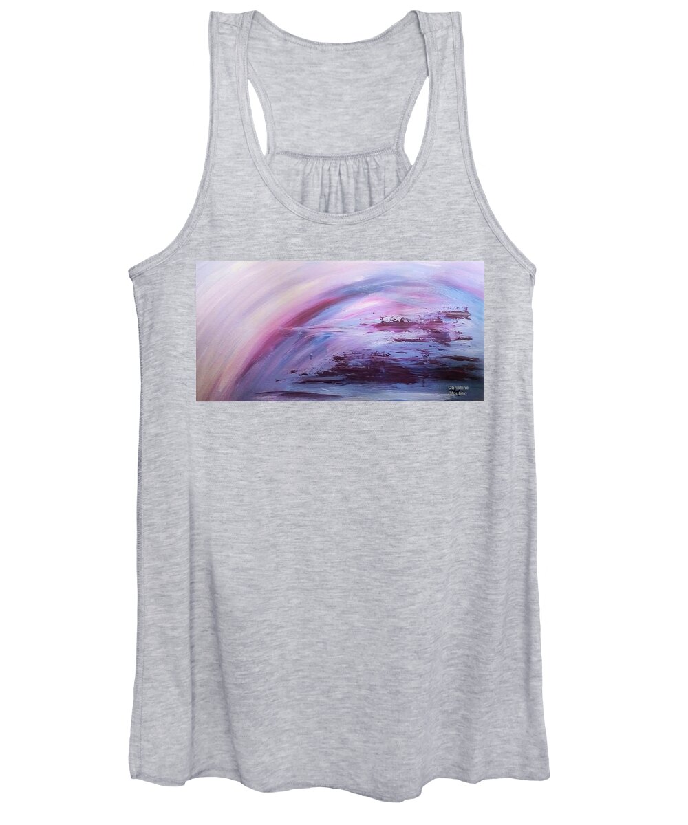 Purple Women's Tank Top featuring the painting The Storm is over by Christine Cloutier