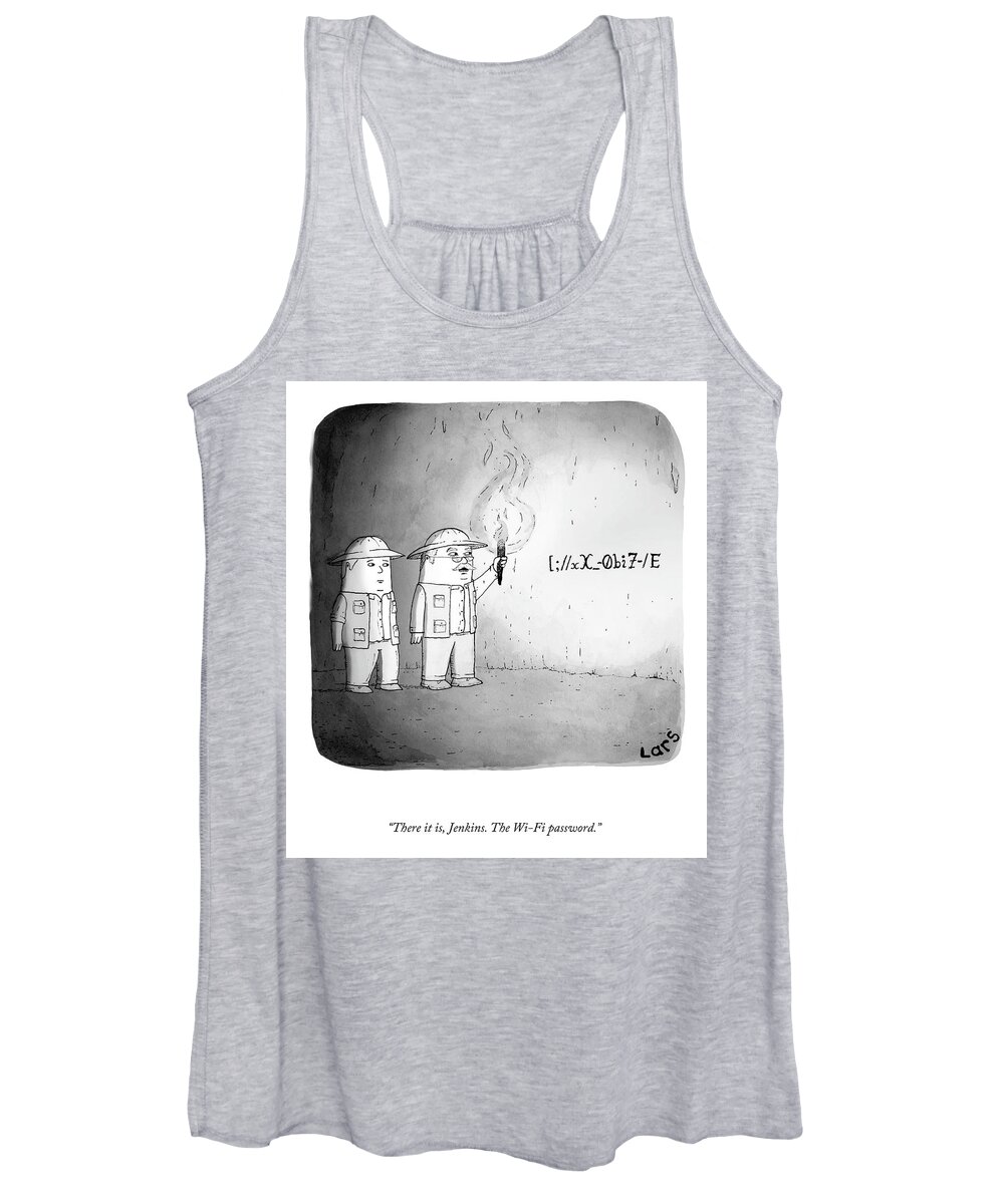 “there It Is Women's Tank Top featuring the drawing The Wi Fi Password by Lars Kenseth