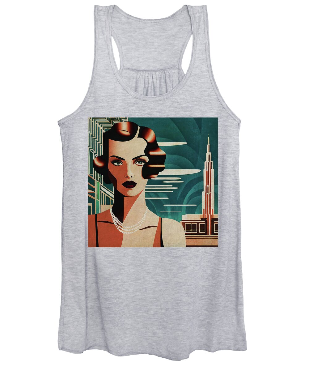 Woman Women's Tank Top featuring the digital art The woman of the city by Jan Keteleer