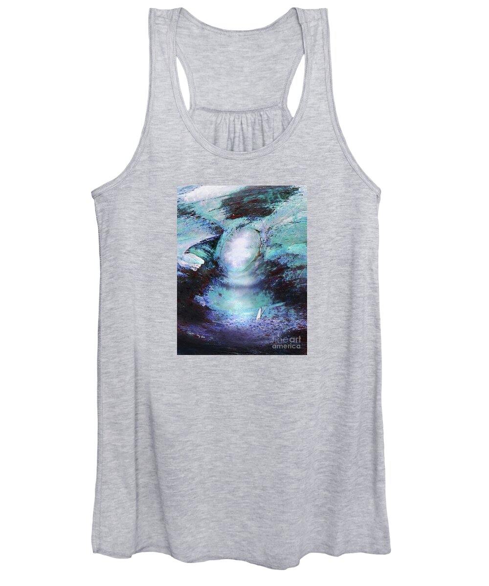 Abstract Women's Tank Top featuring the painting This Way Out of the Storm 300 by Sharon Williams Eng