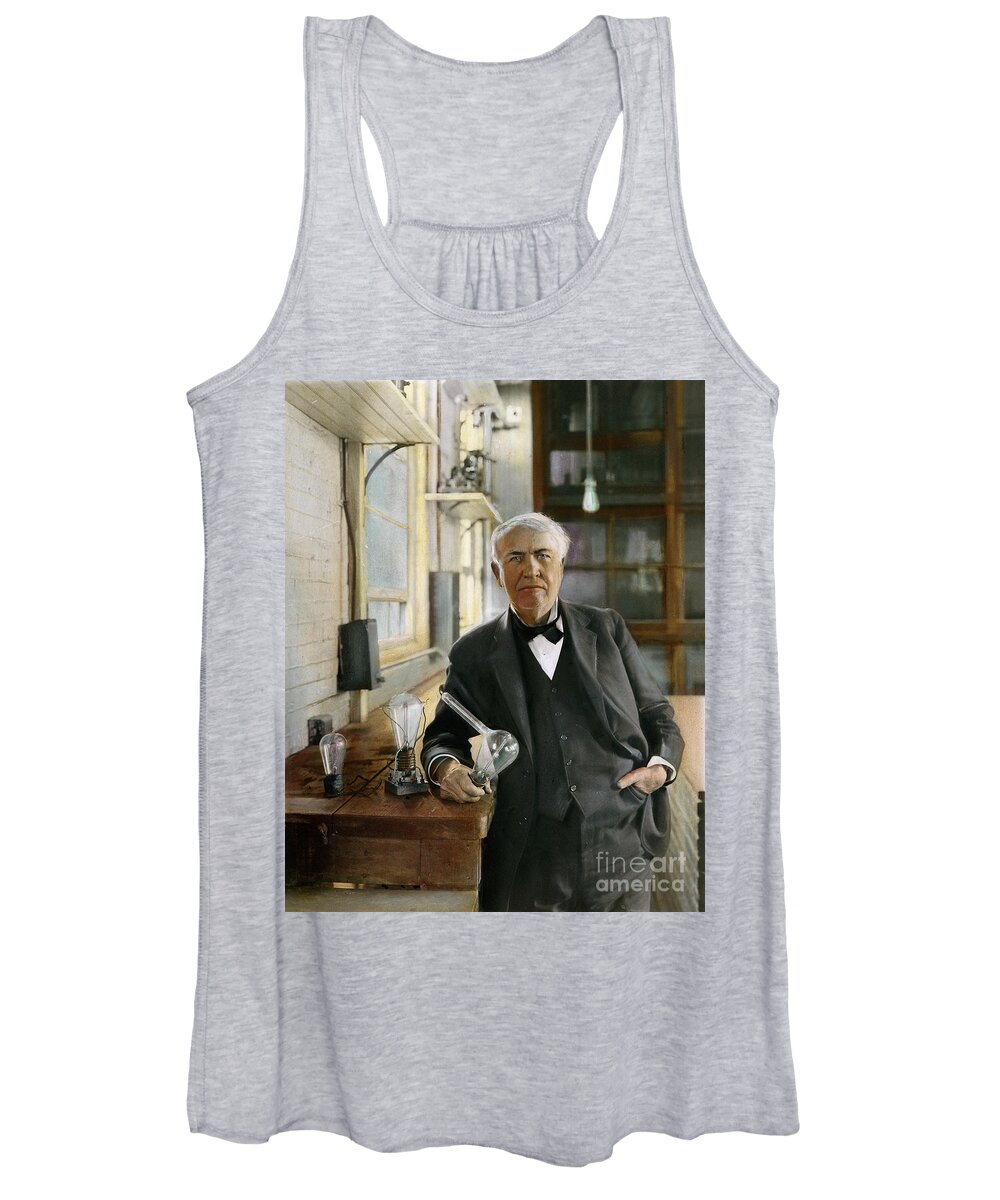 1915 Women's Tank Top featuring the photograph Thomas Edison by Granger