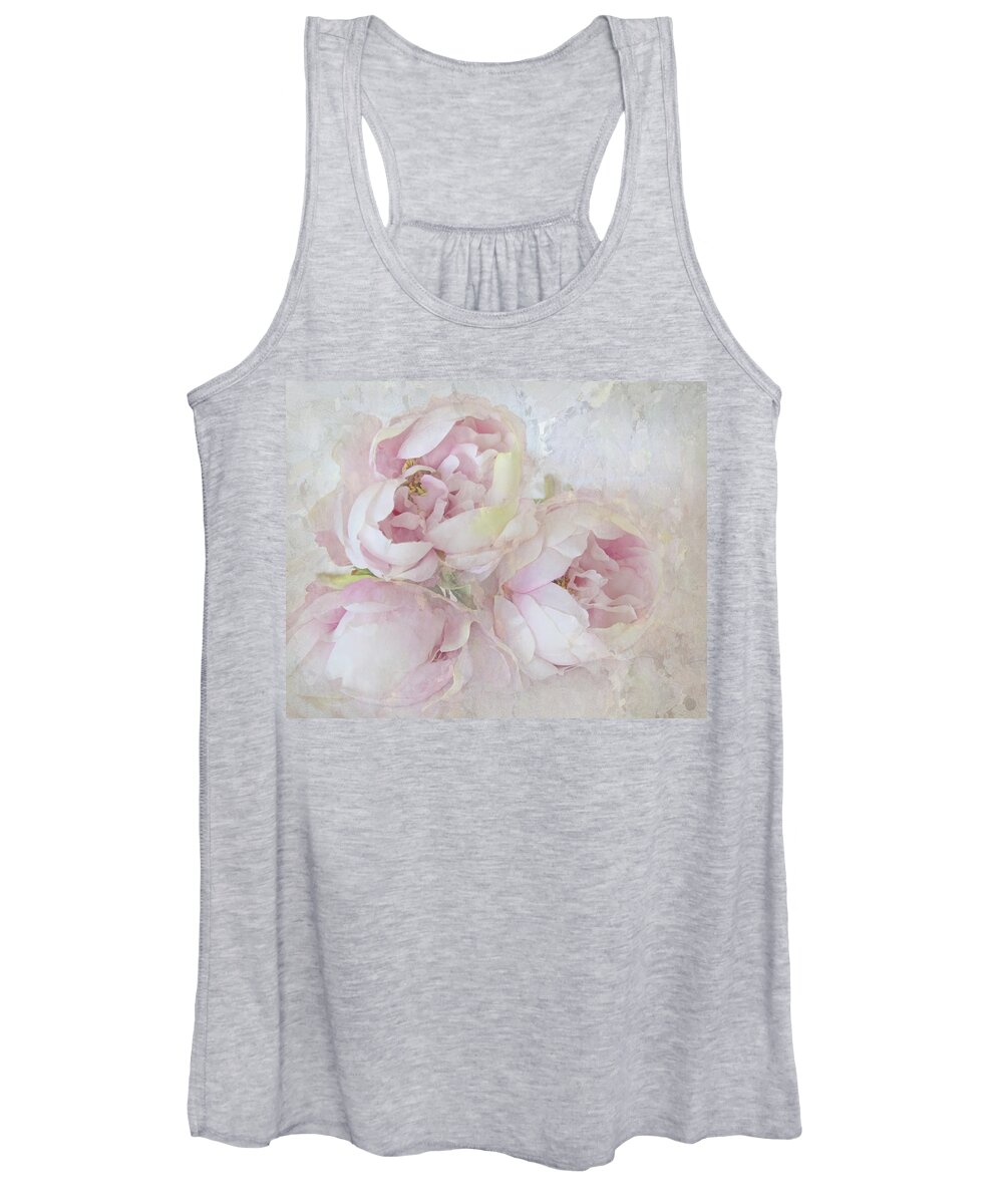 Flower Women's Tank Top featuring the photograph Three Peonies by Karen Lynch