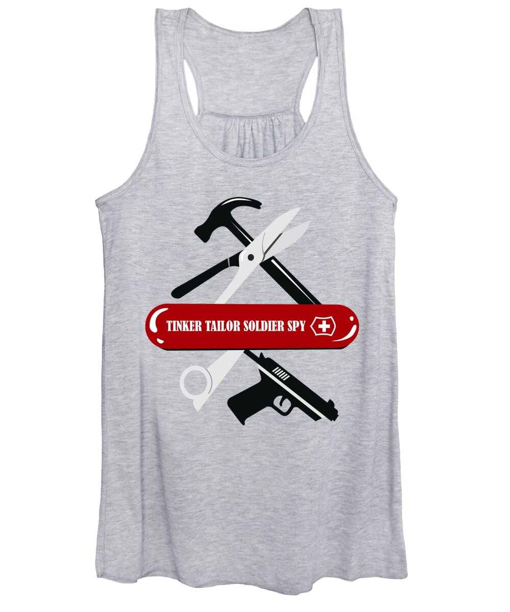 Tinker Tailor Soldier Spy Women's Tank Top featuring the photograph Tinker Tailor Soldier Spy - Alternative Movie Poster by Movie Poster Boy