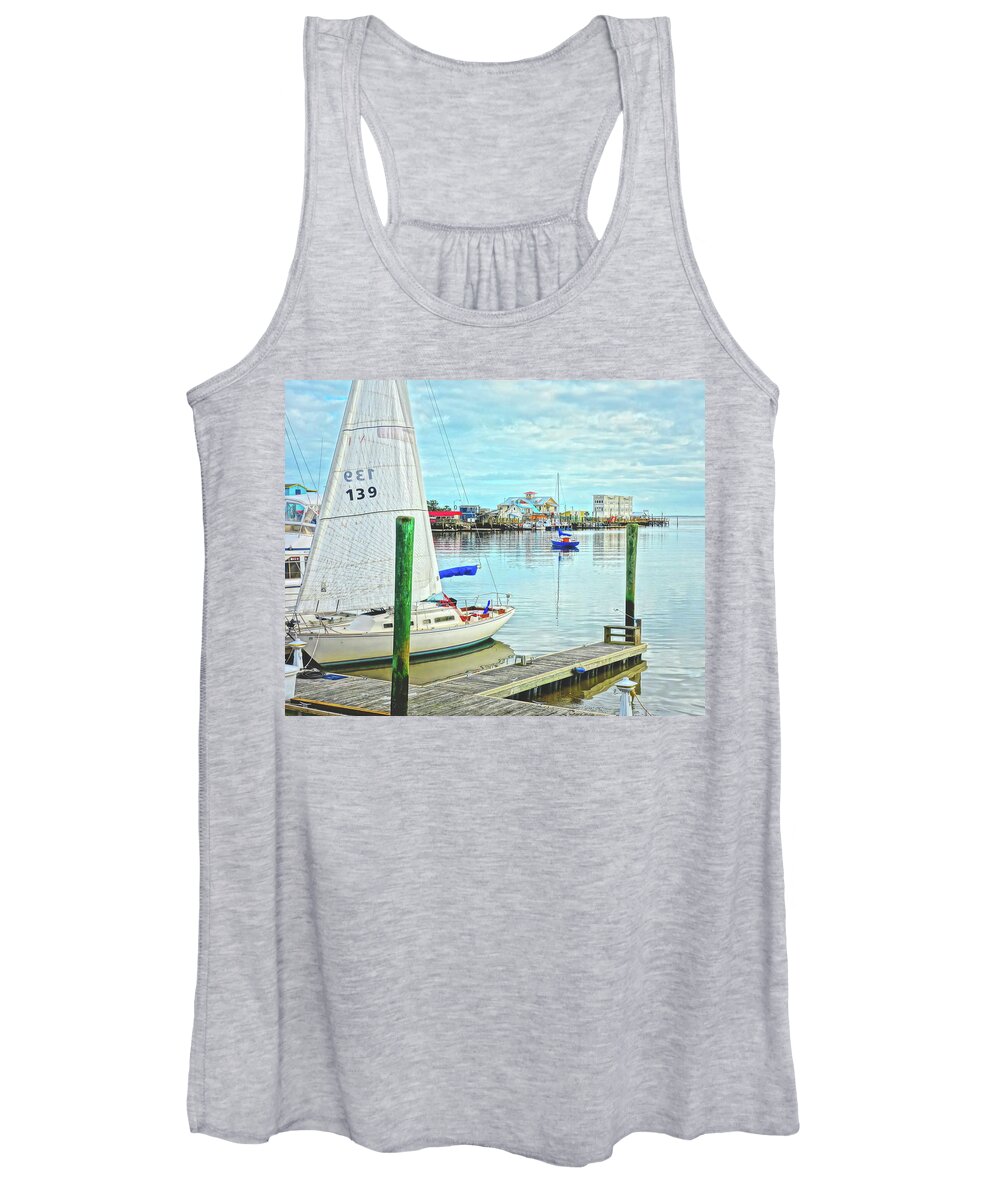 Harbor Women's Tank Top featuring the photograph Tranquil Harbor by Don Margulis