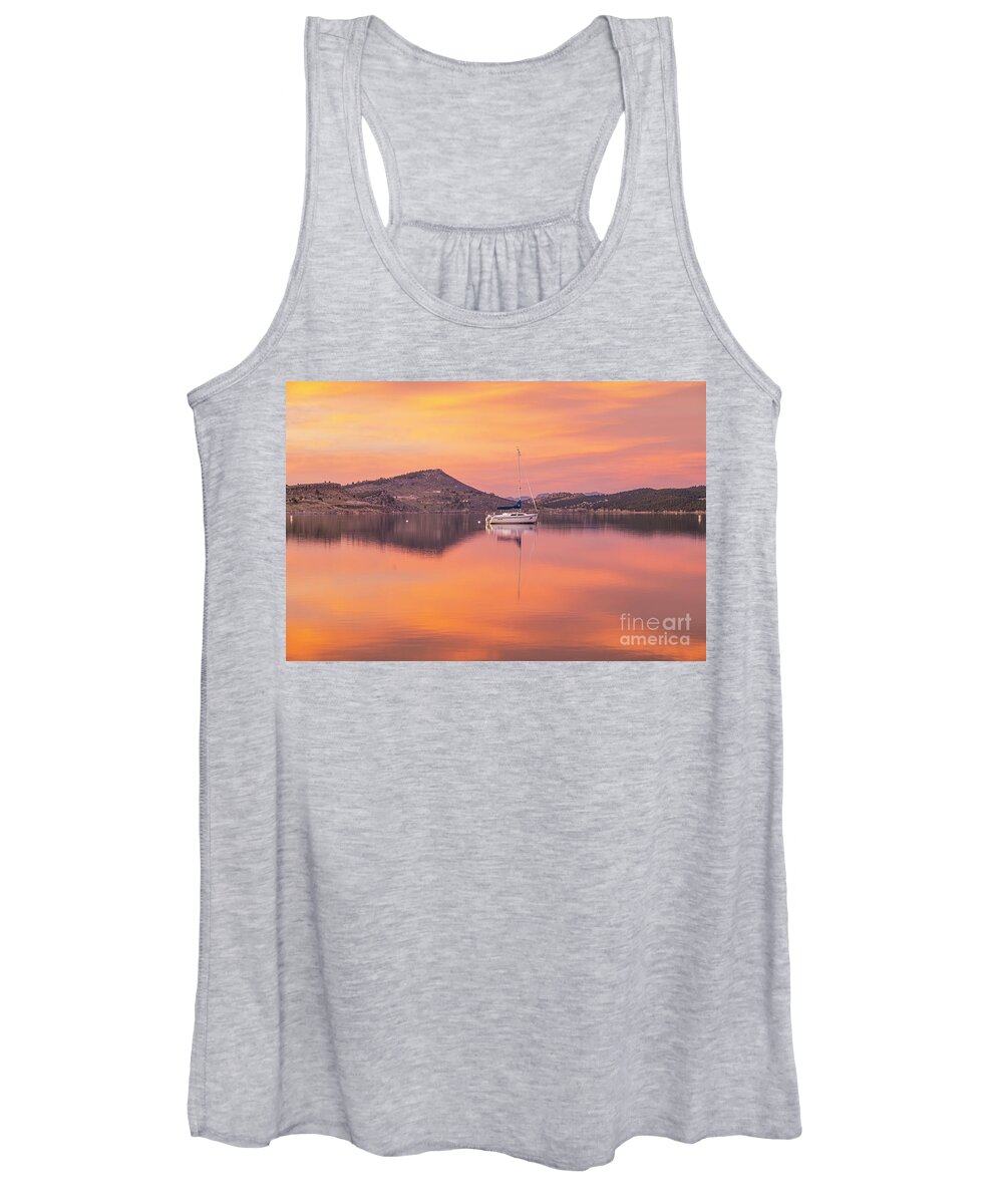 Carter Lake Women's Tank Top featuring the photograph Tranquil Morning by Ronda Kimbrow