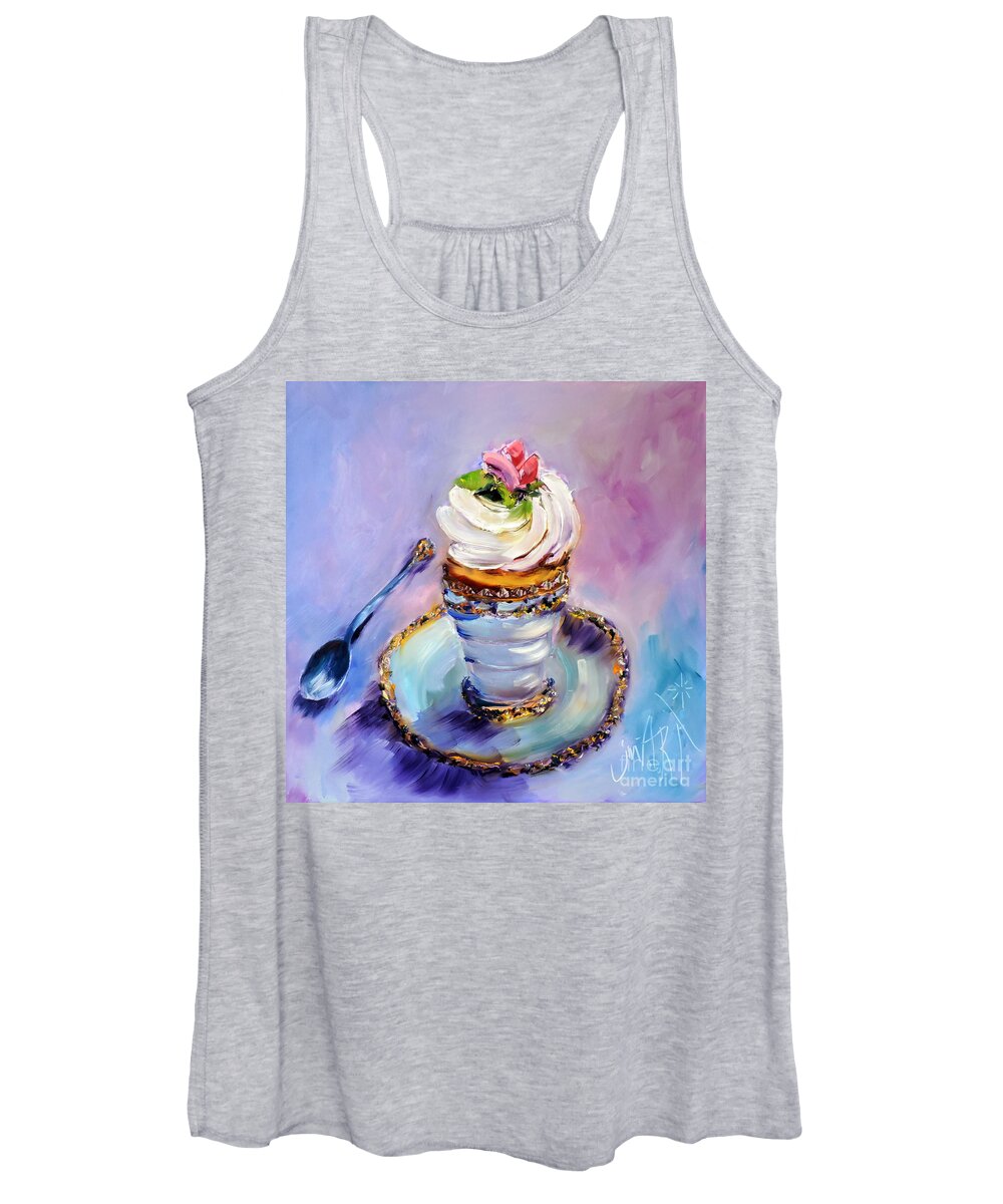 Food Women's Tank Top featuring the painting Treat for a Princess by Jodie Marie Anne Richardson Traugott     aka jm-ART
