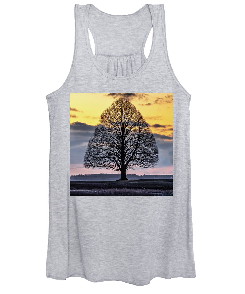Tree. Sunrise Women's Tank Top featuring the photograph Tree of Shadows by William Bretton