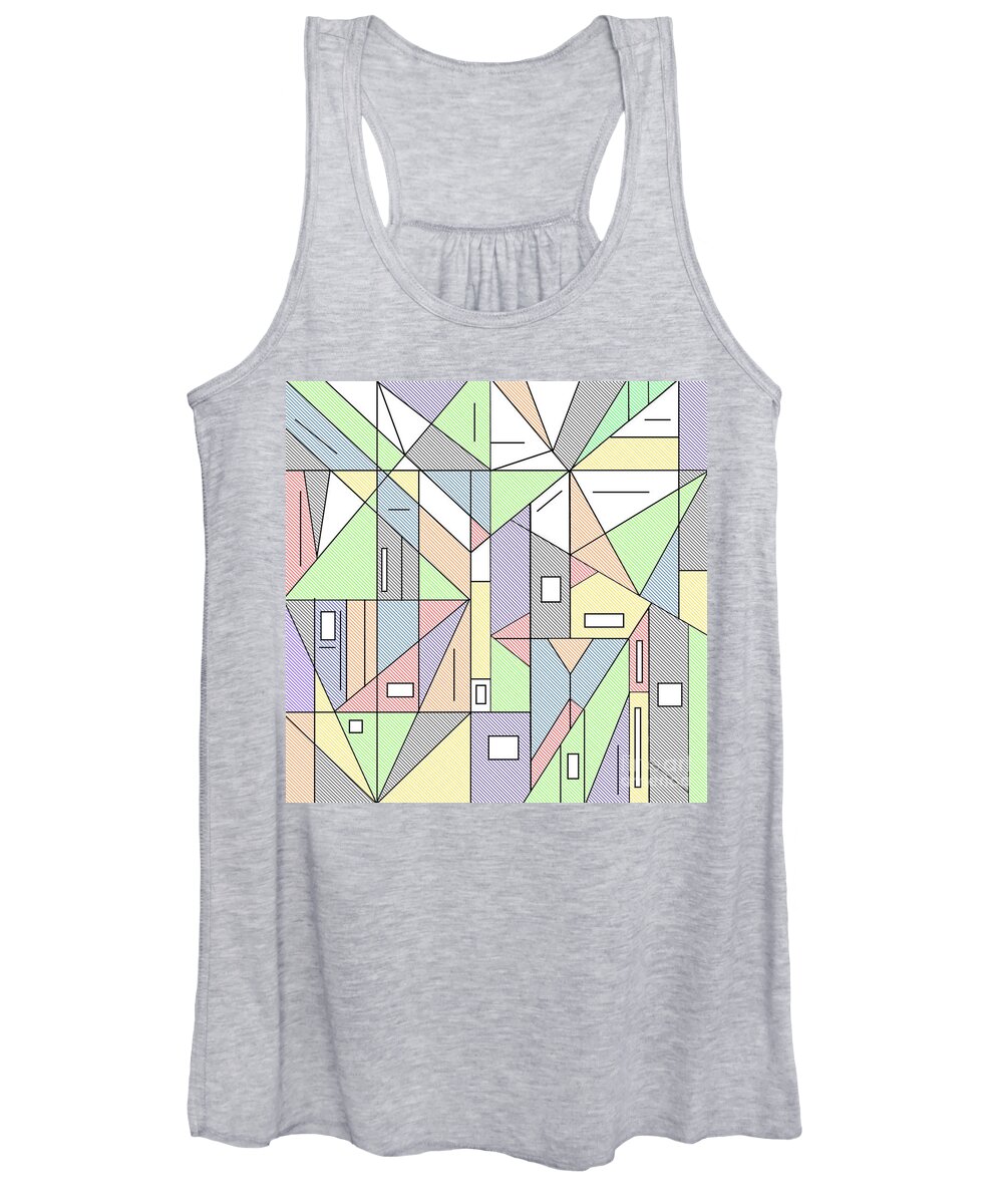 Triangles Women's Tank Top featuring the digital art Triangle Town by Designs By L