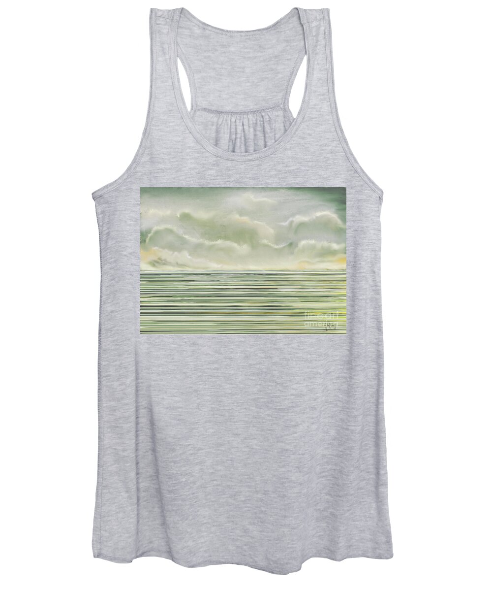 Abstract Women's Tank Top featuring the painting Turbulent Sky by Sannel Larson