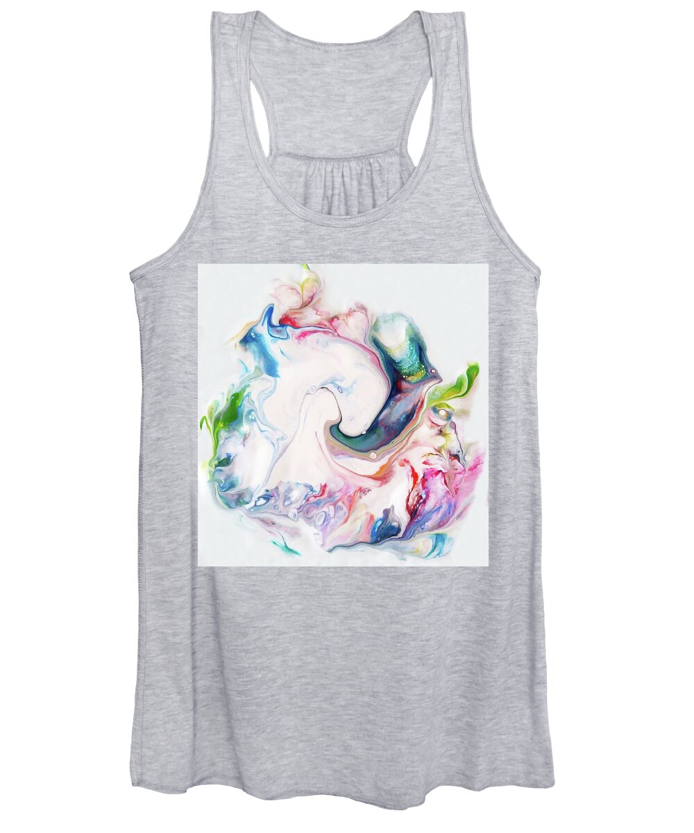 Abstract Women's Tank Top featuring the painting Two Ways by Deborah Erlandson